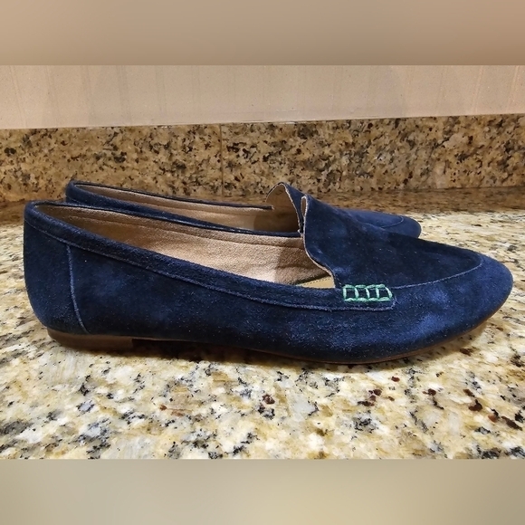 Talbots Blue Suede Leather Smoking Loafers 8 - Picture 8 of 8